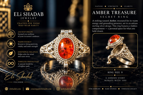 Amber Treasure Secret Ring