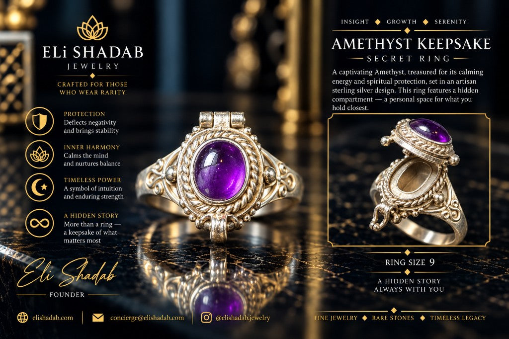 Amethyst Keepsake Secret Ring